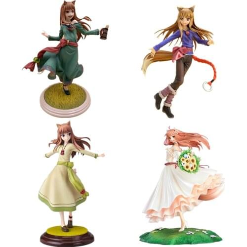 Anime Action Figure Spice and Wolf Figure Toys Holo The Wise Girl in Wedding Dress Anime Beauty Model Dolls