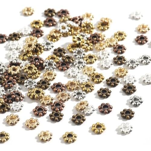 200pcs 4/5/6mm Plum Blossom Bead Caps Spacer Beads For Women Charms DIY Jewelry Making Bracelet Necklace Earrings Accessories