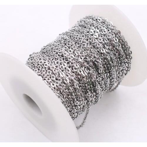 Wholesale Chain 100meter Stainless Steel 1.5mm/2mm/2.4mm/3mm/4mm/4.5mm Cable Oval CHAIN Jewelry Finding Chain DIY Jewelry