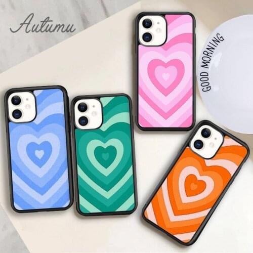 Brown Hearts Phone Case for iPhone 11 12 Pro Max mini X XR XS SE 2020 5 6S 7 8 Plus Samsung Galaxy S8 S9 S10 Cover shell