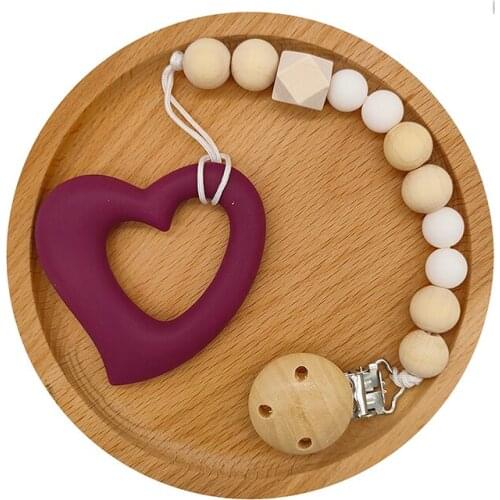 Baby Teether With Pacifier Clip Chain Food Grade Silicone Pacifier Baby Accessories BPA Free Newborn Chewable Teething Toy Set