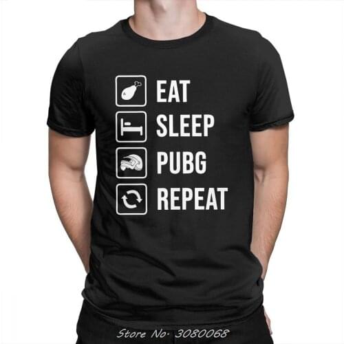 Eat Sleep Pubg Repeat T Shirt Summer Short Sleeve High Quality Cotton Tee Clothing Tops Men Streetwear