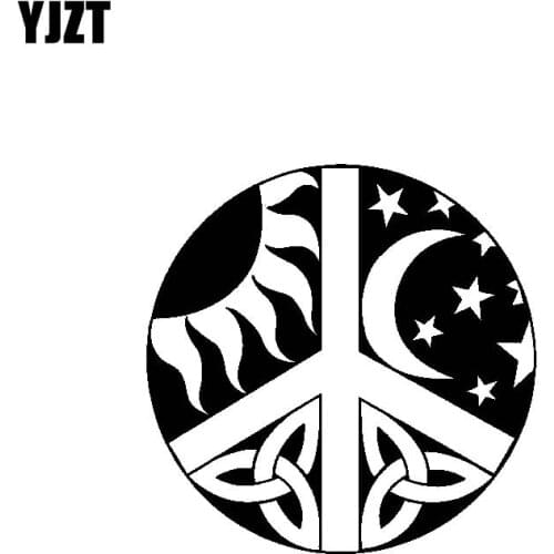 YJZT 15.2CM*15.2CM Interesting Beautiful Moon And Sun Nice Vinyl Decal Car Sticker Black/Silver C19-1549