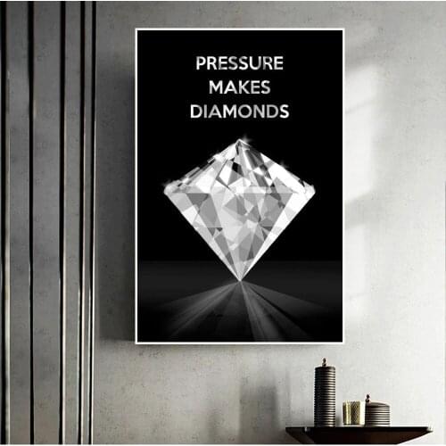 PRESSURE MAKES DIAMONDS Inspirational Canvas Painting Wall Art Posters Prints Motivational Wall Pictures for Living Room Cuadros