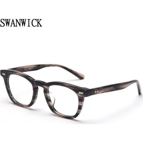 Swanwick square optical glasses men handmade acetate eyeglasses frames for women black clear lenses high quality unisex retro