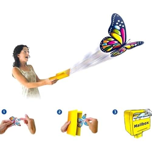 Flying Butterfly Surprise Greeting Card Book Magic Toy Fly Wind Up Magic Props Funny Surprise Mystical Trick Toys