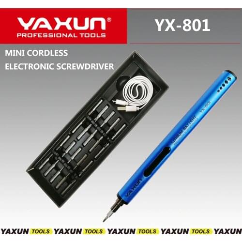 YAXUN Precision Mini Cordless Electric Screwdriver Set USB Charging Screwriver with 20 Bits For iphone 7G,8G ,Samsung PC Laptop