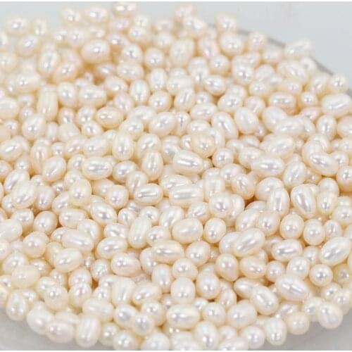 Bulk 100pcs Natural White Freshwater Loose Pearls $0.2/piece 6-7MM AAA Natural Color Rice Oval Pearls DIY Jewelry Beads FP274