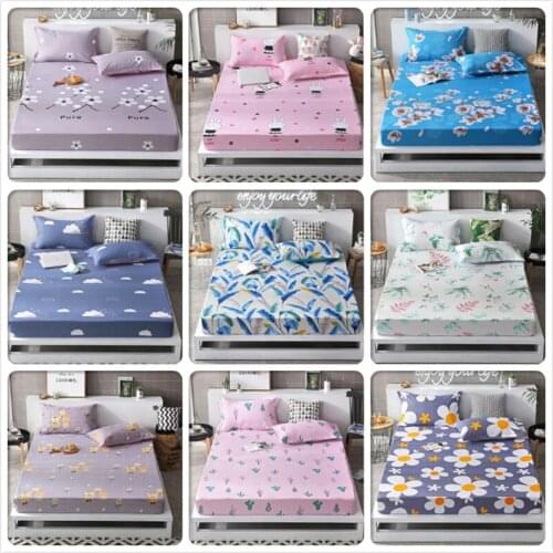 2019 New Autumn Winter 1pcs Fitted Sheet High Quality Mattress Cover with Rubber Elastic Band Adult Kids Child Bed Linen 150x200