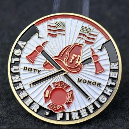 Volunteer Firefighter Commemorative Collectible Coin Challenge Coin Gift Lucky Coin