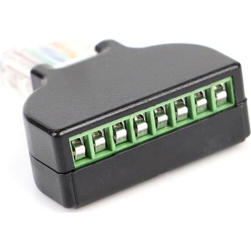 RJ45 Ethernet Female to 8 Pin Screw Terminal Connector Male to 8 Pin AV Terminal Adapter Block Cable for CCTV Digital Plug Jack