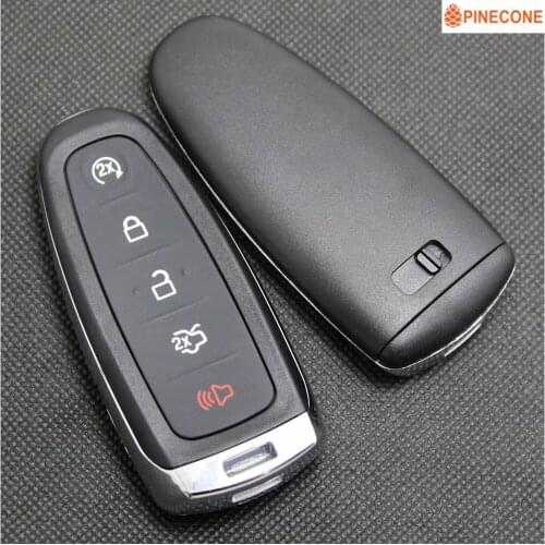 PINECONE for FORD EDGE EXPLORER ESCAPE FLEX MKS MKT Car Key Case 5 Buttons Uncut Brass Blade Replace Smart Remote Key Shell