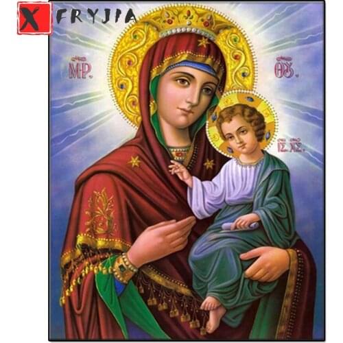 Full drill square round diamond painting Virgin and Jesus mosaic diamond rhinestones diamond embroidery cross stitch needlework