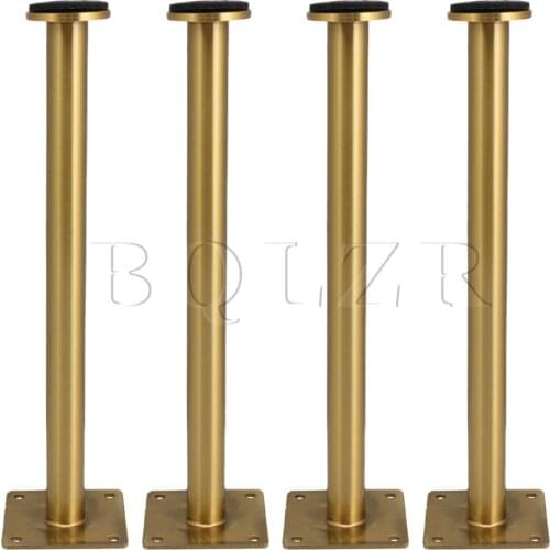 BQLZR 4x Stainless Steel Adjustable Furniture Legs for Cabinet Table 25cm Gold
