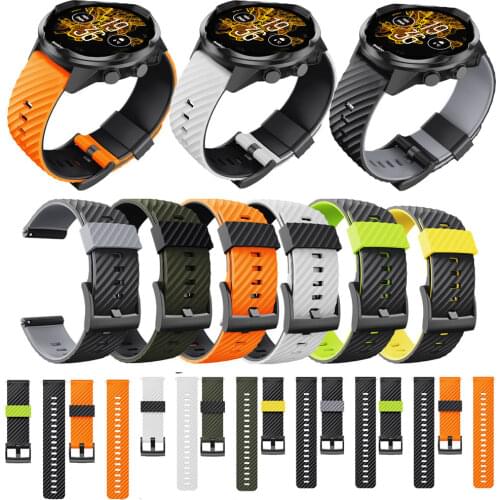 For Suunto 7 / Suunto 9 / Suunto Spartan Sport Wrist HR / Suunto D5 Hit color Watch band 24mm Silicone Strap Watchand Bracelet