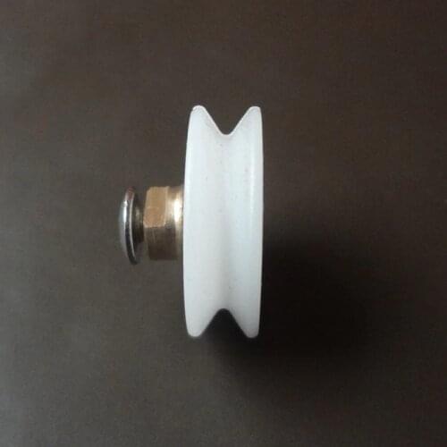 Shower door rollers,Nylon roller groove V with M4x10 bolt, diameter 23mm,thickness 7mm. 8cps/lot