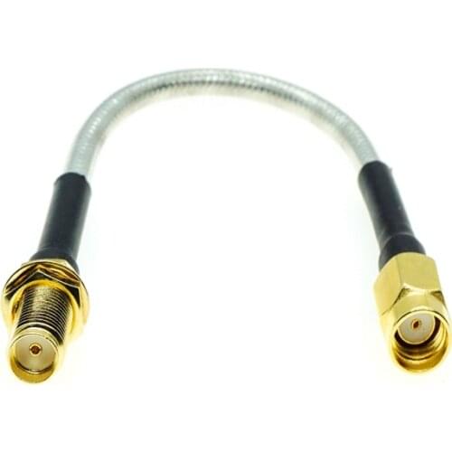 RPSMA RP-SMA male to SMA female bulkhead connector RG402 RG-402 Semi Flexible Coaxial Cable 0.141" 50ohm silver