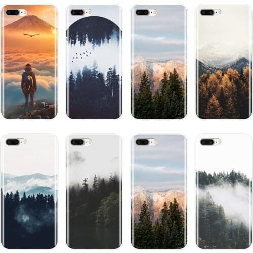 Phone Case For iPhone X XR XS MAX 8 7 6S 6 S Travel Mountain Forest Cloud Silicone Soft Back Cover For iPhone 8 7 6S 6 S Plus