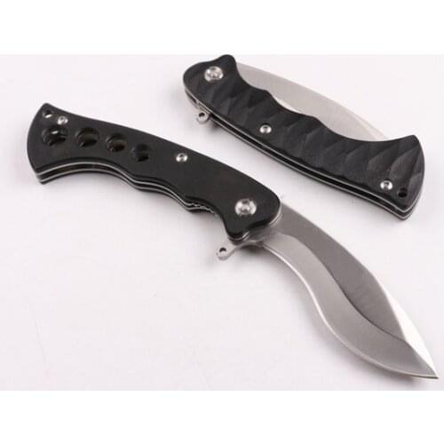 Wave pattern Cold Ste folding knife 5CR15MOV steel blade G-10 handle outdoor camping tactical self-defense multi-function knife
