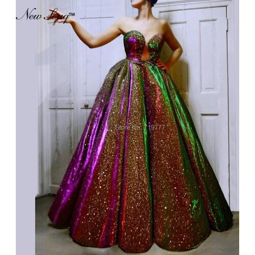 Reflective Evening Dresses 2019 Vestido De Festa Longo Formal Arabic Party Gowns Abendkleider Wedding Party Dress