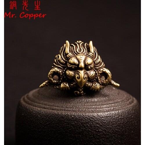 Pure Brass Garment Decoration Rivets Button Indian Mythological God Bird Garuda Shape Leather Belt Wallet Bag Screwback Buckle