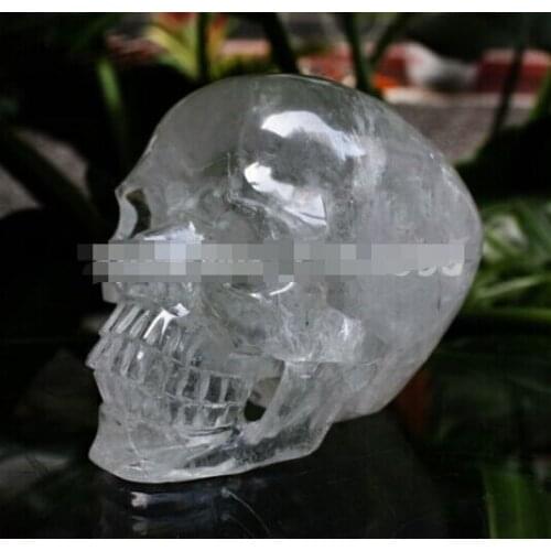 WBY---412++++Natural Quartz Rock Carved Top Realistic Crystal Skull