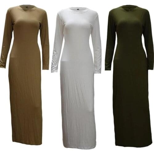 Abayas for Women Kaftan Underwear Cotton Long Islam Muslim Fashion Inner Dress Abaya Dubai Jilbab Elbise Turkish Islam Clothing