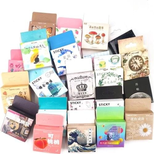 1 Box Stationery Stickers Seal Decorative Stickers Scrapbooking Diary Diy Bullet Journal Plant Flower Travel Retro Stickers