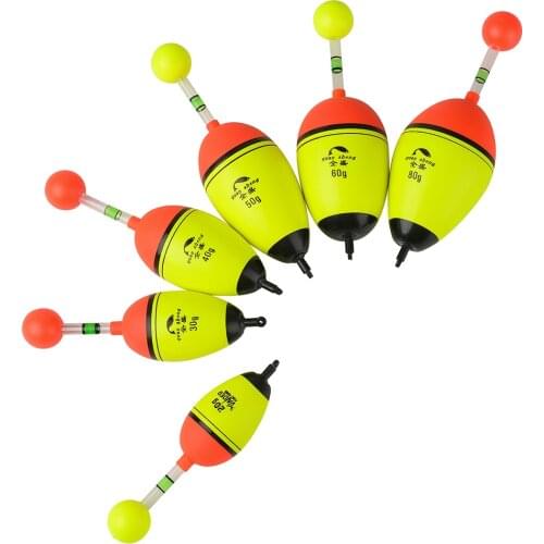 1pc Round Head Eye-catching Buoyancy 20g-150g Luminous Foam Fishing Float Floating EVA Glowing Boya Rock Fishing Bobber Tackle