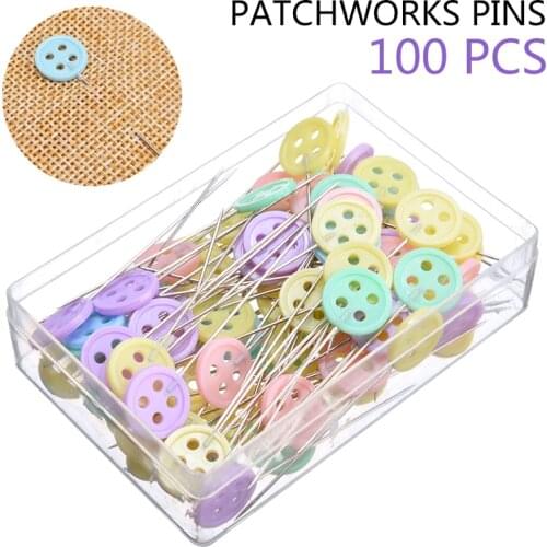 100Pcs Push Pins Button Style Positioning Needles For Manual Sewing Patchworks DIY Arts Crafts Supplies