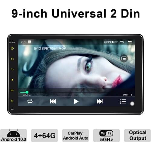 Android 10.0 Car Stereo 9 Inch Double Din Universal Car Radio Player 4GB RAM 64GB ROM With Bluetooth 5.1 And Rear Camera TB HD