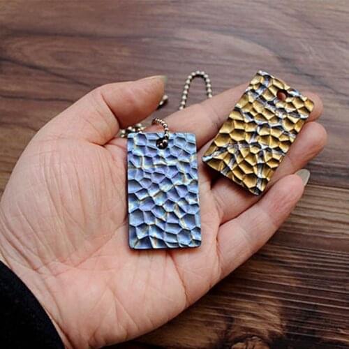 1PC Titanium Alloy System Flint Pattern Army Fans Brand Pendant ID Card Keychain Necklace Pendant Decorative Metal Sign Brand