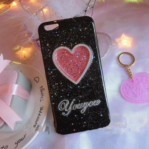 Customize Name Letter Soft Bling Heart Phone Case For Samsung Galaxy M10 A30 A50 A70 A10S A20S A51 A71 A91 A81 A01 A31 A21S A10E
