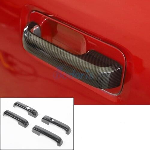 For Ford F150 RAPTOR 2017 2018 2019 Carbon Fiber Color Door Handle Cover With Smart Hole Moulding Trim Car Styling Accessories