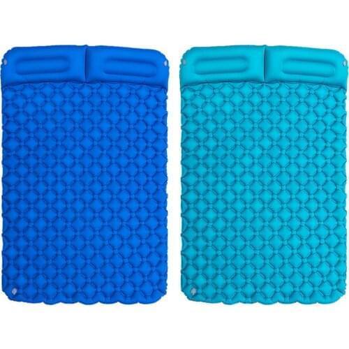 Double Sleeping Pad Camping Inflatable Mat With Pillows Travel Mat Folding Bed Ultralight Air Cushion Hiking Camping Equipment