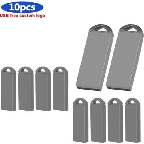 Bulk 10pcs free Custom logo Waterproof pen drive Usb flash drive Real capacity 64GB 32GB 16GB 8GB 4GB stick drive High speed