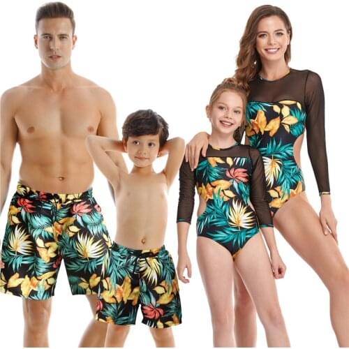 HH Family Matching Womens Swimwear 2021 Girls Womens Swimsuits Bikini Father Mother and Daughter Son Beach Shorts Swim Sets