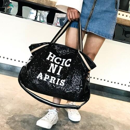 HISUELY Sequins Woman Handbag Pu leather Shoulder bag female Crossbody Bag High Quality large capacity Tote Messenger Bag