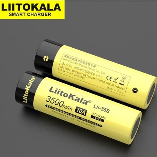 2 PCS LiitoKala Lii-35S 18650 Battery3.7V Li-ion 3500mAh lithium battery For high drain devices