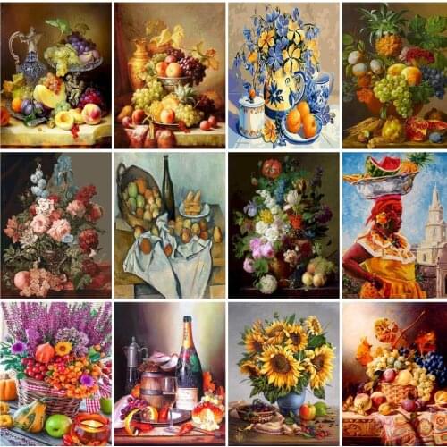 GATYZTORY Frame Zebra DIY Painting By Numbers Fruits Wall Art Picture By Numbers Acrylic Canvas Home Decors Diy Gift Artwork