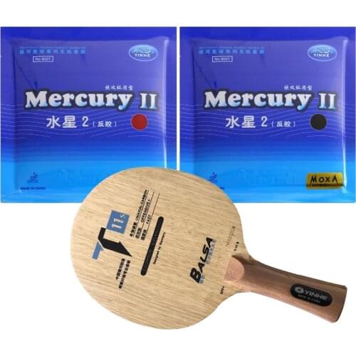 Galaxy YINHE T-11S Table Tennis Blade With 2x Mercury II Rubber With Sponge Long Shakehand FL