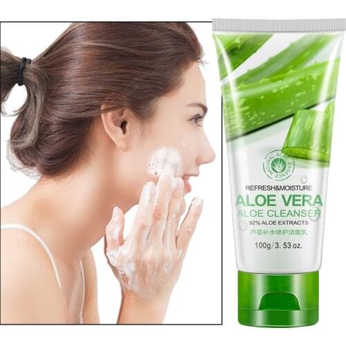Oil Control Aloe Vera Mild Cleanser Rich Foaming Deep Clean Pores Remove Blackhead Facial Cleanser Anti Acne Skin Face Wash 100g