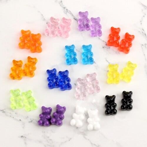20-100Pcs Cute Bear Flat Back Planar Resin Color DIY Crafts Supplies Phone Shell Patch Decor Arts Material Kids Hair Accessories