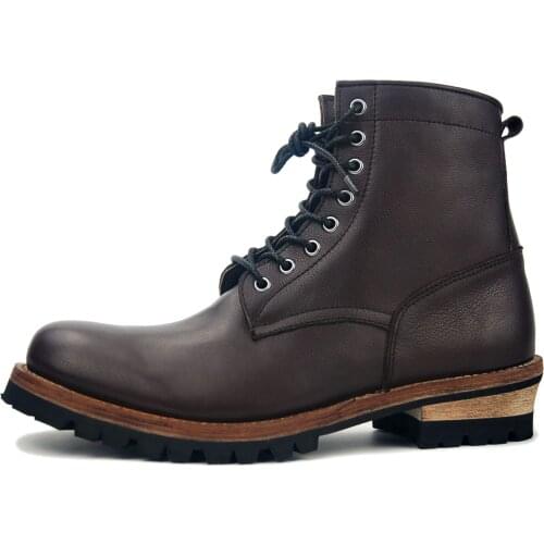 Motorcycle Boots Men Zipper Genuine Leather Boots Martin boots mens Dress boots safety Ankle boots male comfortable shoes