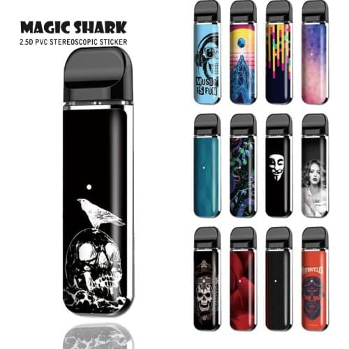 Magic Shark Super Star Skull Painting Sexy Lady Stylish Ultra Thin PVC Matte Sticker Skin for Novo Film Skin for Smok Novo