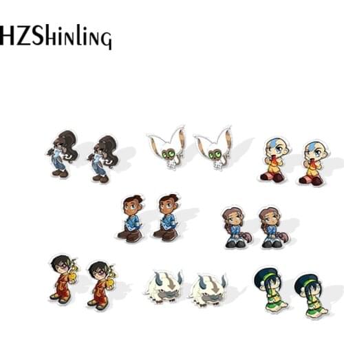 2020 New Avatar the last airbender Stud Earring aang zuko sokka appa Acrylic Earrings Resin Epoxy Jewelry Earring