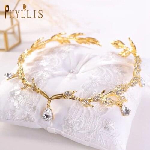 PHYLLIS A05 Angel Rhinestone Headband Wedding Crystal Hair Accessories Tiaras Crown Bridal Forehead Hair Head Chain Jewelry