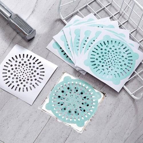 Disposable Hair Anti-blocking Floor Drain Pool Filter Kitchen Sink Strainer Bathroom Shower Drain Cover Net Stickers Hair Filter