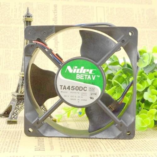 Original NIDEC TA450DC B34578-26 DC 48V 0.25A 120*120*38MM 12CM 3-Wire Axial Flow Cooling Fan