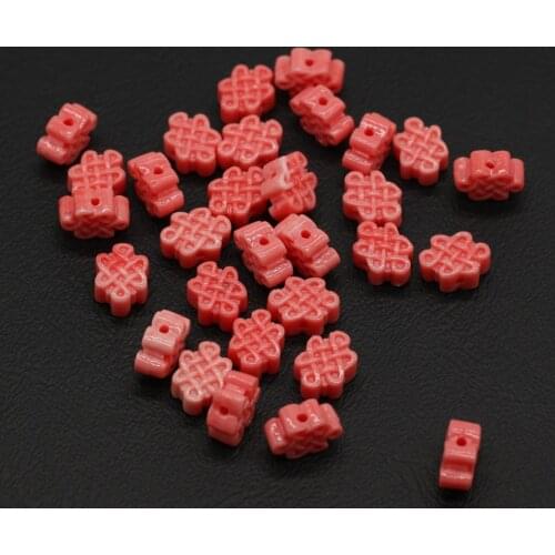 Hot Sale Natural Coral China Unicom Sign Beads with Holes for Jewelry Charms Pendant Making DIY Necklace Bracelet Accessories